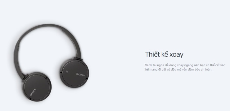 Tai nghe Bluetooth Sony WH-CH400/BZ E Đen có thiết kế gọn nhẹ